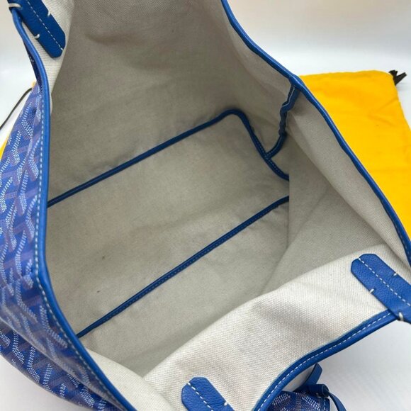 RARE Authentic Goyard Goyardine Saint Louis PM Blue Shoulder Tote Bag & Pouch - Picture 9 of 10